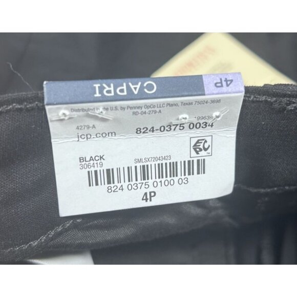 St. John's Bay Womens Black Capri Pants Size 4P Mid Rise Pockets NWT - Picture 5 of 12